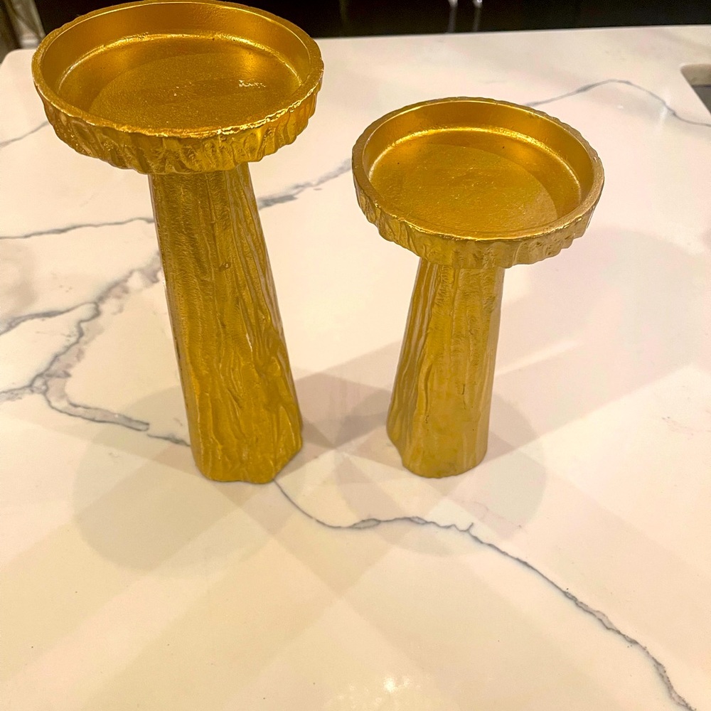 Gold candle holders